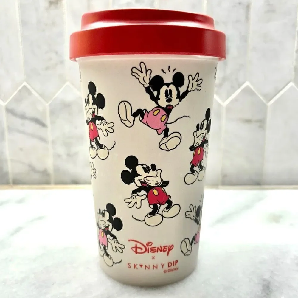 Disney x Skinny Dip Mickey Mouse Bamboo Reusable Travel Tumbler Mug Beige 16oz